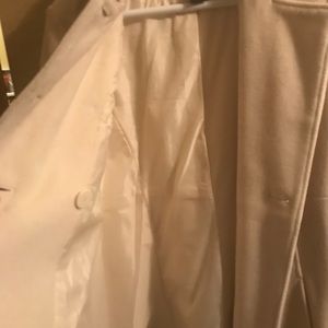 Ladies winter white wool dress coat